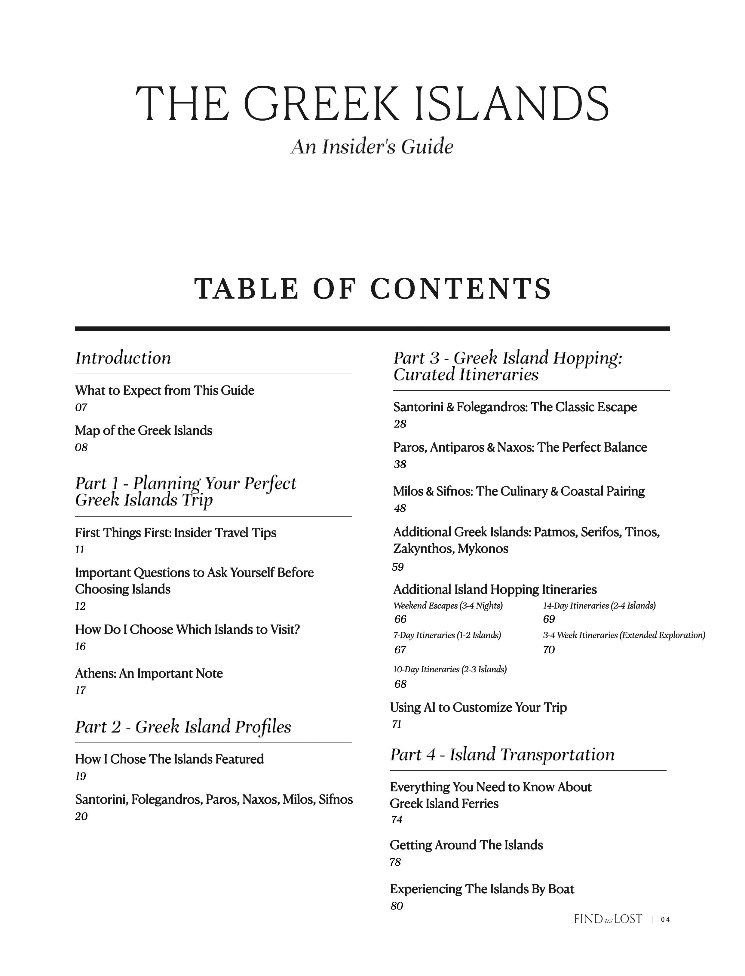 Greek Islands Digital Travel Guide - Find Us Lost Shop