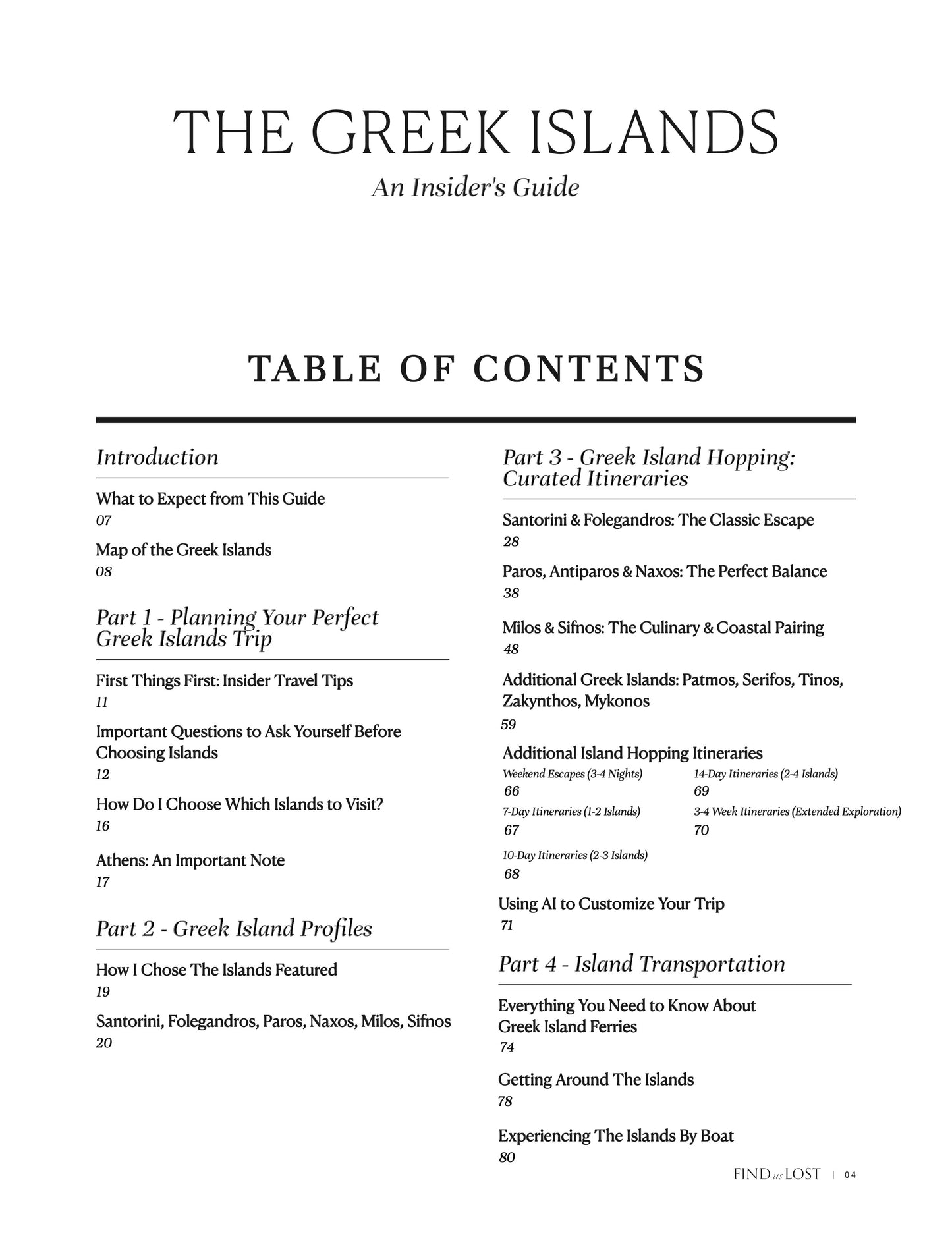 Greek Islands Digital Travel Guide - Find Us Lost Shop