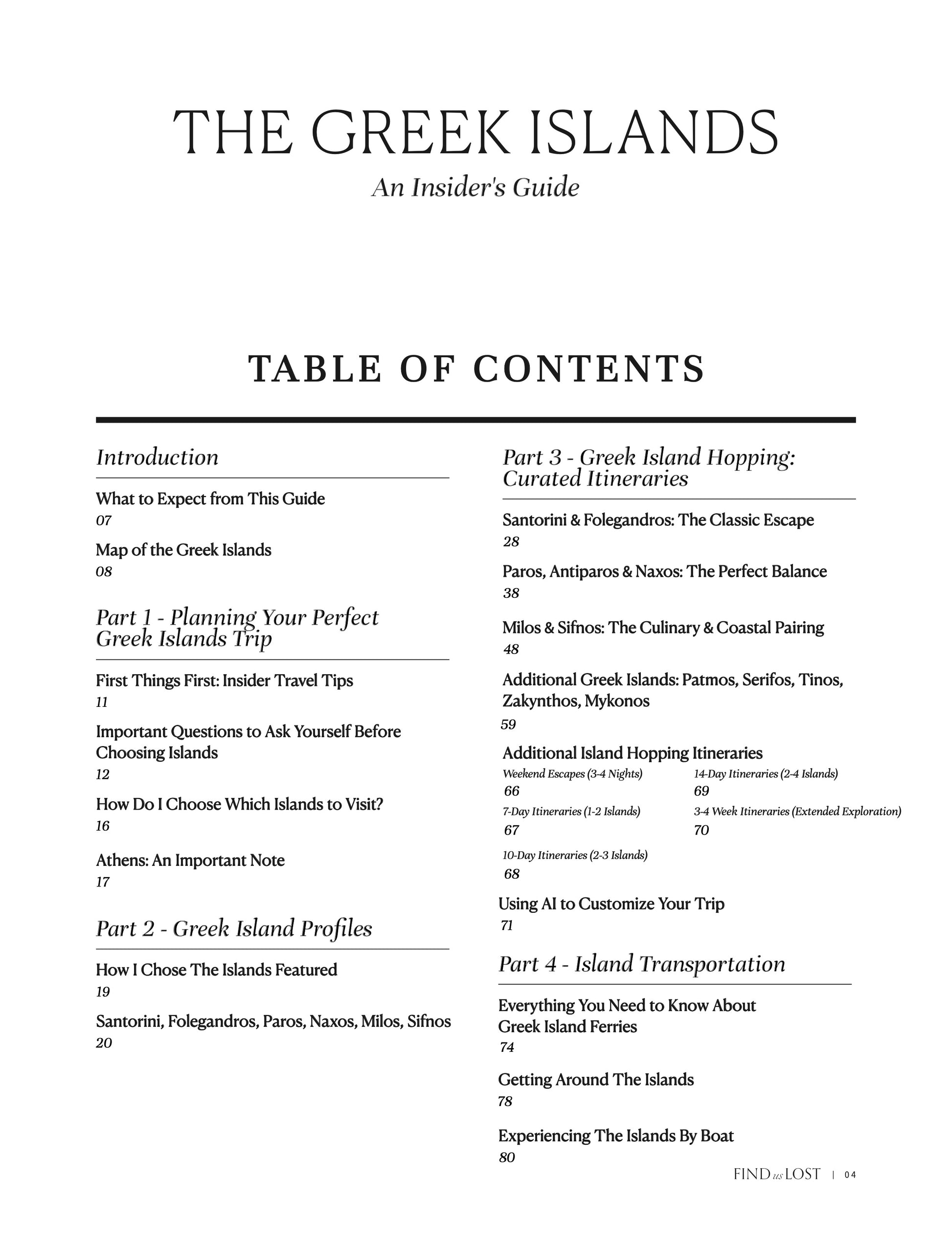 Greek Islands Digital Travel Guide - Find Us Lost Shop