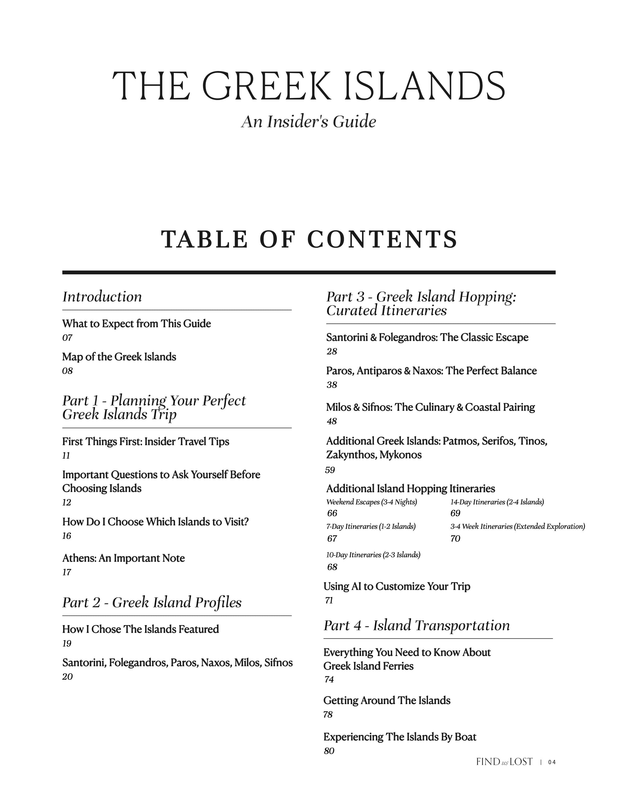 Greek Islands Digital Travel Guide - Find Us Lost Shop